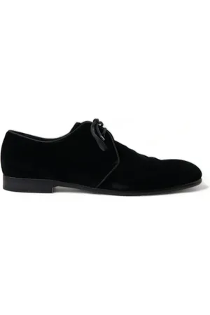 Dolce & Gabbana Sko, Herre, Sort, 44 EU, Bomuld, Sorte Velvet Snøresko