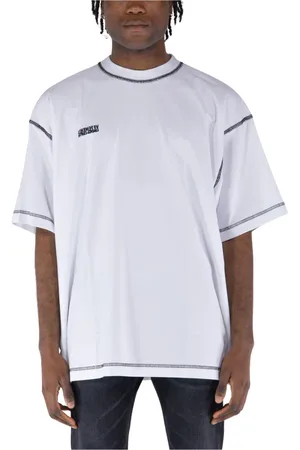 Vetements Top, Herre, Hvid, S, Bomuld, Broderet Logo Inside-Out T-Shirt