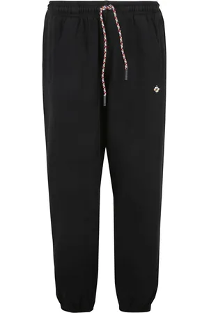 MARCELO BURLON Bukser, Herre, Sort, L, Bomuld, Sorte Bomuldsskjorter med Logo Detalje