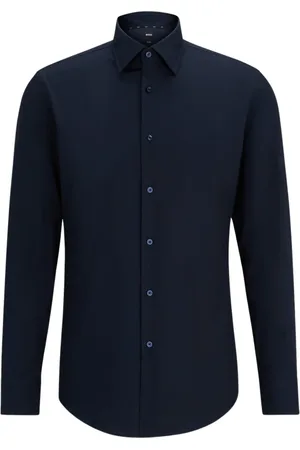 HUGO BOSS Skjorte, Herre, Blå, M, Bomuld, Blå Slim Fit Skjorte