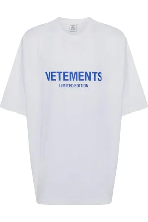Vetements Top, Herre, Hvid, XL, Bomuld, Begrænset Udgave Logo T-Shirt