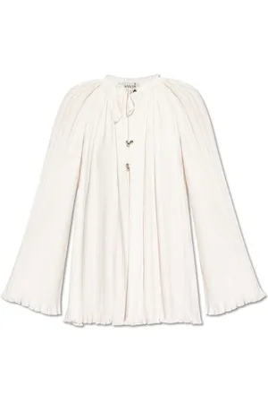Lanvin Bluser & Skjorter, Dame, Hvid, XS, Tyl, Plisseret Skjorte