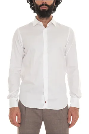 Carrel Skjorte, Herre, Hvid, XL, Bomuld, Ensfarvet Skjorte, 100% Bomuld