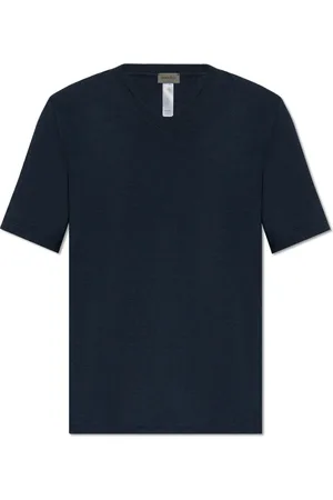 Hanro Top, Herre, Blå, S, V-hals T-shirt