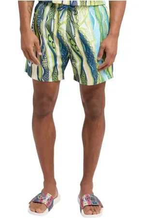 Carlo Colucci Badetøj, Herre, Grøn, M, Uld, Herre Badeshorts med Logo Print