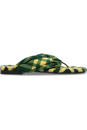 Burberry Sko, Dame, Grøn, 38 1/2 EU, Læder, Pool Flip-Flops