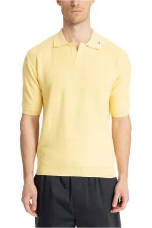 GCDS Top, Herre, Gul, L, Bomuld, Ensfarvet Logo Polo Shirt