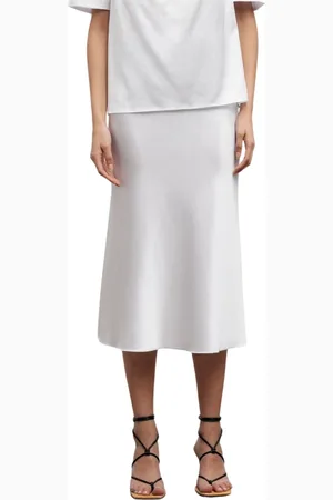 Ahlvar Gallery Nederdel, Dame, Hvid, XS, Satin, Hana silkesatin nederdel