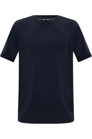 Giorgio Armani Top, Herre, Blå, L, T-shirt med logo