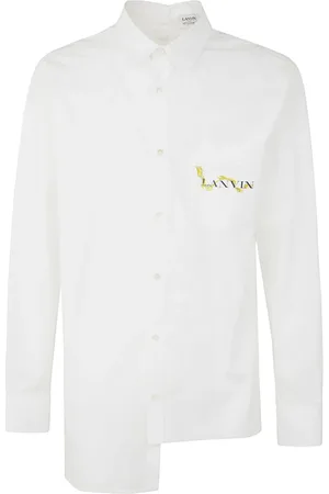 Lanvin Skjorte, Herre, Hvid, M, Bomuld, Asymmetrisk Skjorte - Optisk Hvid