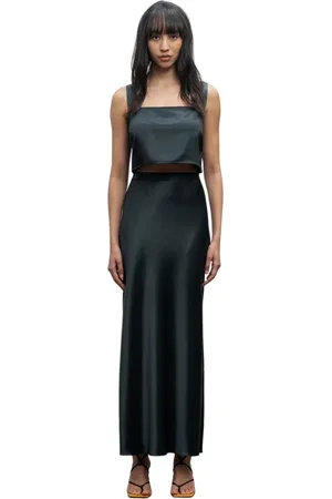 Ahlvar Gallery Top, Dame, Grøn, S, Satin, Viv satin top
