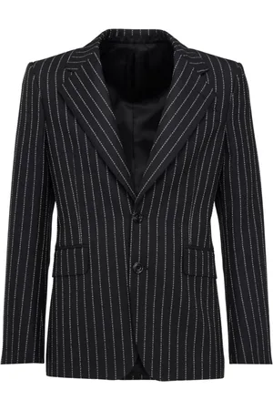 Alexander McQueen Jakke, Herre, Sort, L, Uld, Sort Uld Pinstripe Jakke