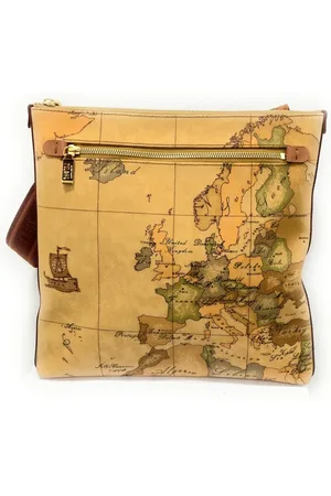ALVIERO MARTINI 1A CLASSE Taske, unisex, Brun, ONE SIZE, Uld, Stor Unisex Skuldertaske med Geo Clic Print