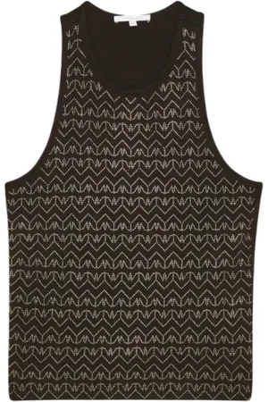 Patrizia Pepe Top, Dame, Sort, S, Jersey Top med Rhinestones