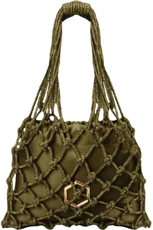 Hibourama Taske, Dame, Grøn, ONE SIZE, Satin, Carrie Mini Taske - Ikonisk Design med Krystallinje