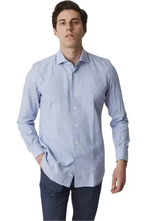 MAZZARELLI Skjorte, Herre, Blå, M, Casual Bluser