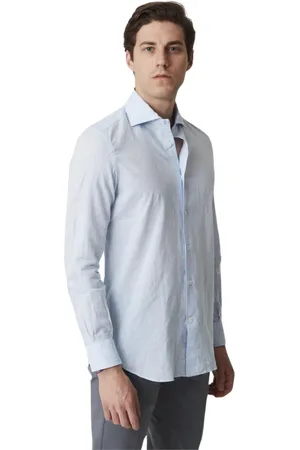 MAZZARELLI Skjorte, Herre, Blå, XL, Casual Bluser