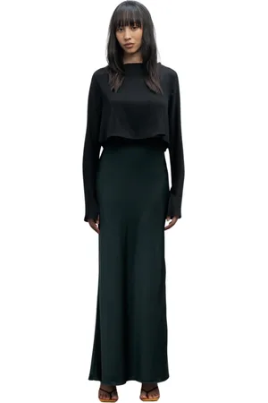 Ahlvar Gallery Bluser & Skjorter, Dame, Sort, M, Lola cropped silkebluse