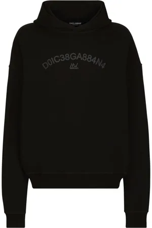 Dolce & Gabbana Sweathshirts & Hoodies, Herre, Sort, XS, Bomuld, Klassisk Sort Bomuld Hættetrøje