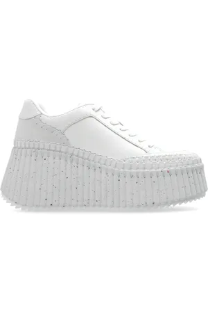 Chloé Sko, Dame, Hvid, 41 EU, Læder, Nama Platform Sneakers