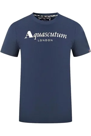Aquascutum Top, Herre, Blå, L, Bomuld, T-shirts