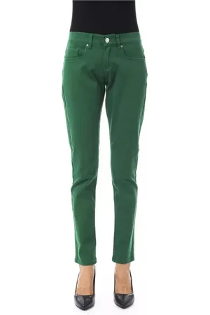 Byblos Jeans, Dame, Grøn, W25, Bomuld, Slim-fit Jeans