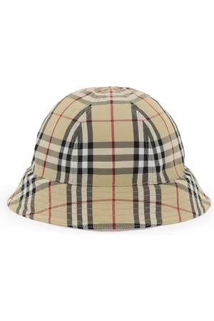 Burberry Tilbehør, Dame, , M, Nylon, Nylon Bucket Hat med Ikonisk Check-Mønster