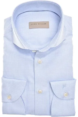 john miller Skjorte, Herre, Blå, S, Bomuld, Casual Bluser