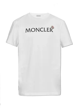 Moncler Top, Herre, Hvid, 2XL, Bomuld, T-shirt med logo