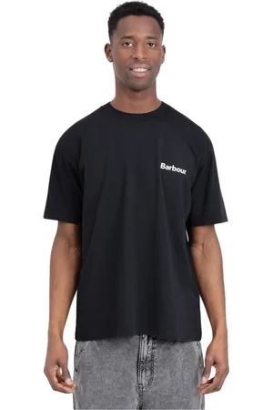Barbour Top, Herre, Sort, XL, Bomuld, Sort Logo Print T-shirt