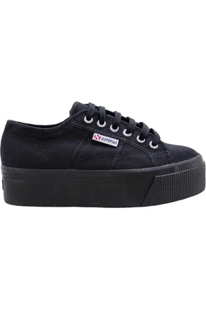 Superga Sko, Dame, Sort, 36 EU, Sorte tekstilsneakers til kinder