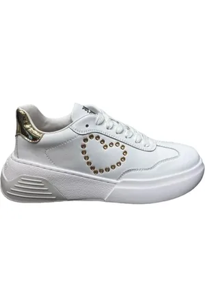 Moschino Sko, Dame, Hvid, 39 EU, Hide Afslappede Syntetiske Sneakers til Kinder