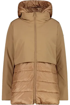 CMP Jakke, Dame, Brun, XL, Polyester, Lang hættejakke i blødt skalstof med genanendt polyester
