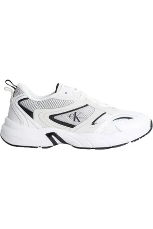 Calvin Klein Sko, Herre, Hvid, 40 EU, Casual Hide Tekstil Sneakers til Mænd