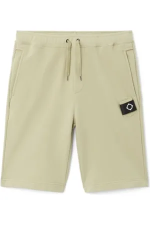 MA.STRUM Shorts, Herre, Grøn, S, Bomuld, Core Sweat Shorts med Krydsrygdetalje