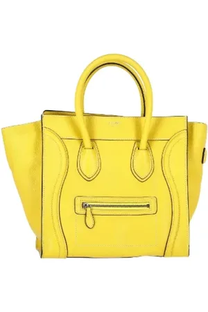 Céline Pre-owned, Dame, Gul, ONE SIZE, Uld, Pre-owned Laeder celine-tasker