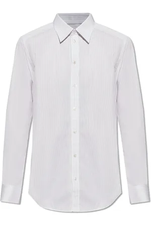 Dolce & Gabbana Skjorte, Herre, Hvid, 3XL, Bomuld, Stribet skjorte
