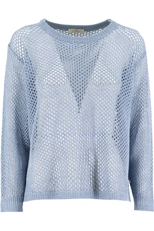 PANICALE Strik, Dame, Blå, XS, Round-neck Knitwear