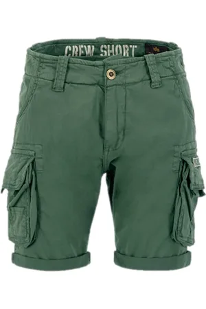 Alpha Industries Shorts, Herre, Grøn, W32, Bomuld, Vintage Grøn Cargo Crew Shorts