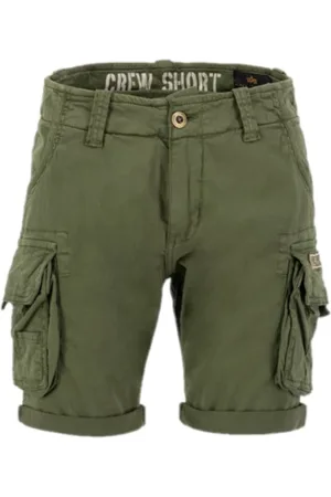 Alpha Industries Shorts, Herre, Grøn, W30, Bomuld, Cargo Crew Shorts Mørk Oliven