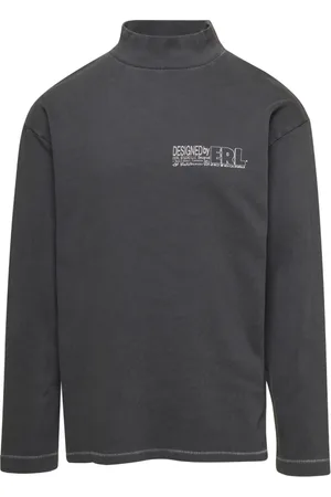 ERL Sweathshirts & Hoodies, Herre, Sort, L, Bomuld, Sort Langærmet Striktrøje