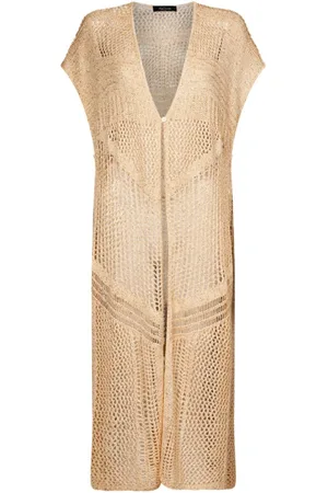Mes Demoiselles Kjole, Dame, , S, Uld, Guld Strik Ærmeløs Cardigan