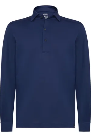 Boggi Milano Top, Herre, Blå, S, Bomuld, Japansk Jersey Polo Shirt
