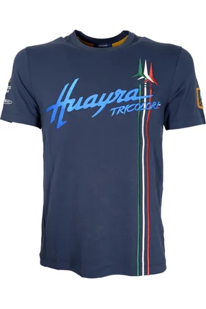 Aeronautica Militare Top, Herre, Blå, S, Bomuld, Huayra Tricolore Blå T-Shirt