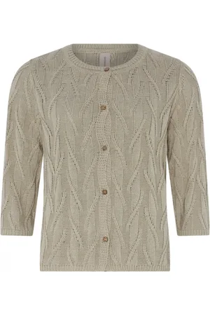 Skovhuus Strik, Dame, , M, Bomuld, 3/4 Ærmet Struktur Cardigan