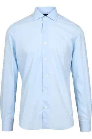 BARBA Skjorte, Herre, Blå, L, Bomuld, Formal Bluser