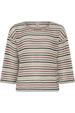 Skovhuus Strik, Dame, , XL, Uld, 3405 Openwork Striped Pullover