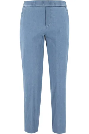 PANICALE Bukser, Dame, Blå, M, Bomuld, Slim-fit Bukser