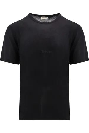 Saint Laurent Top, Herre, Sort, L, Uld, Logo T-shirt til Mænd