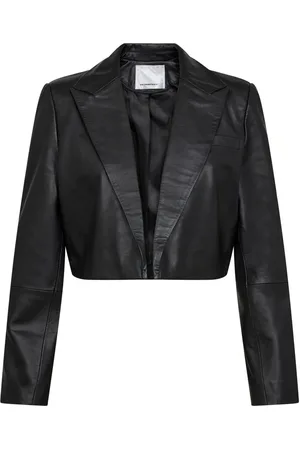 Co`Couture Jakke, Dame, Sort, XL, Læder, Phoebecc Læder Crop Læderjakke